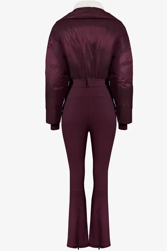 Waterproof Belted Layered Ski Suit in Burgundy Waterproof Belted Layered Ski Suit in Burgundy