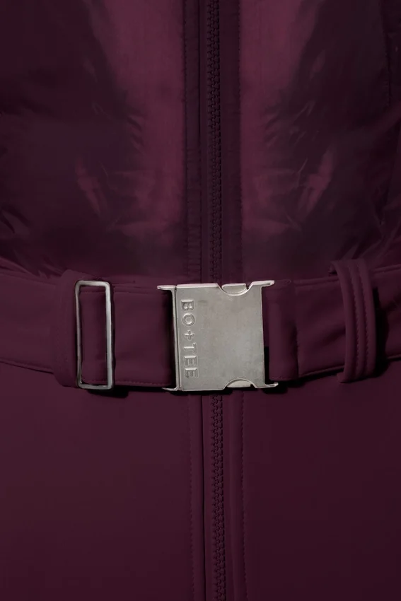 Waterproof Belted Layered Ski Suit in Burgundy Waterproof Belted Layered Ski Suit in Burgundy