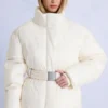 Waterproof Belted Oversized Ski Jacket in Ice Waterproof Belted Oversized Ski Jacket in Ice
