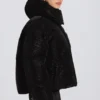 Waterproof Cropped Oversized Ski Jacket in Black Leopard Waterproof Cropped Oversized Ski Jacket in Black Leopard