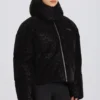 Waterproof Cropped Oversized Ski Jacket in Black Leopard Waterproof Cropped Oversized Ski Jacket in Black Leopard