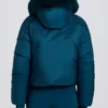 Waterproof Faux-Fur Hood Cropped Ski Jacket in Teal Waterproof Faux-Fur Hood Cropped Ski Jacket in Teal