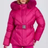 Waterproof Faux-Fur Hood Ski Jacket in Magenta Pink Waterproof Faux-Fur Hood Ski Jacket in Magenta Pink