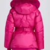 Waterproof Faux-Fur Hood Ski Jacket in Magenta Pink Waterproof Faux-Fur Hood Ski Jacket in Magenta Pink