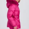 Waterproof Faux-Fur Hood Ski Jacket in Magenta Pink Waterproof Faux-Fur Hood Ski Jacket in Magenta Pink