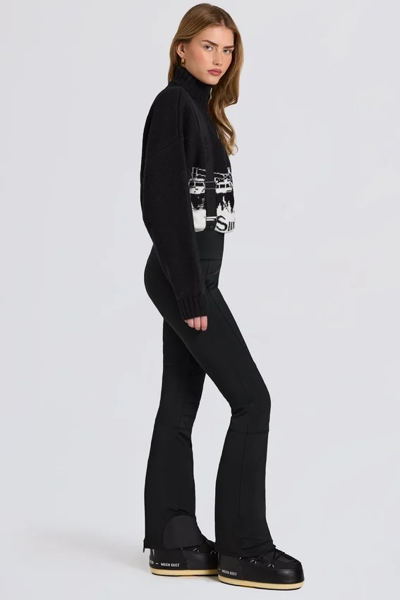 Waterproof High-Rise Salopettes with Suspenders in Black Waterproof High-Rise Salopettes with Suspenders in Black
