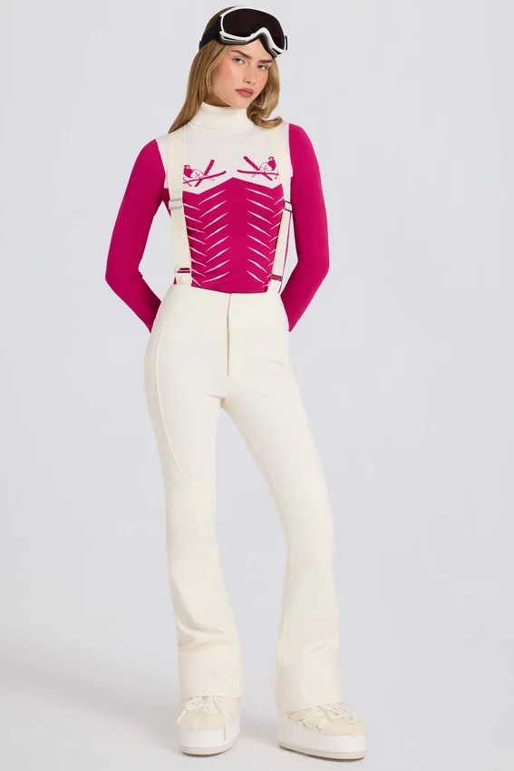 Waterproof High-Rise Salopettes with Suspenders in Ice Waterproof High-Rise Salopettes with Suspenders in Ice