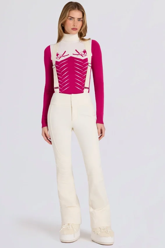 Waterproof High-Rise Salopettes with Suspenders in Ice Waterproof High-Rise Salopettes with Suspenders in Ice