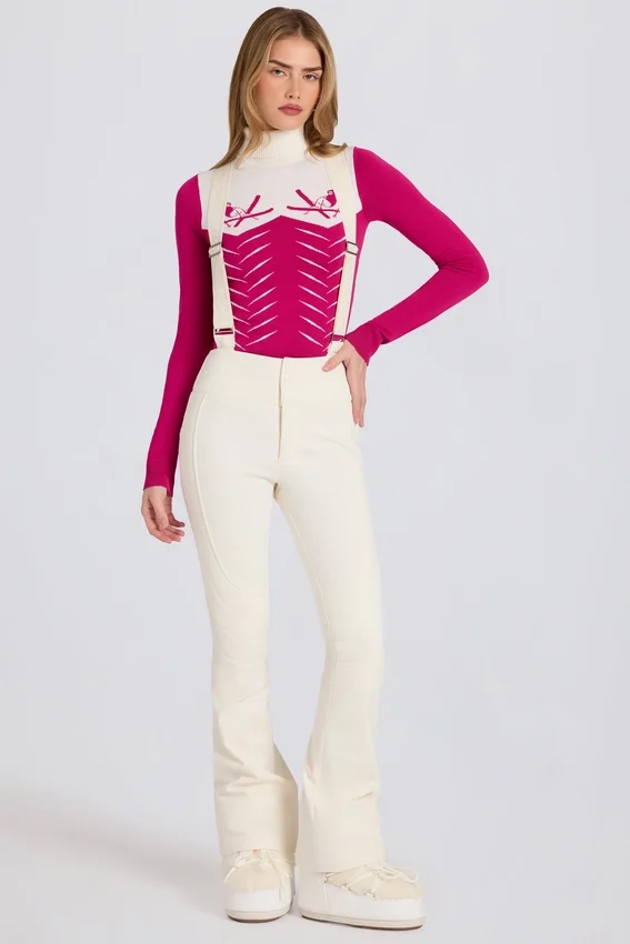 Waterproof High-Rise Salopettes with Suspenders in Ice Waterproof High-Rise Salopettes with Suspenders in Ice