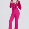 Waterproof High-Rise Salopettes with Suspenders in Magenta Pink Waterproof High-Rise Salopettes with Suspenders in Magenta Pink