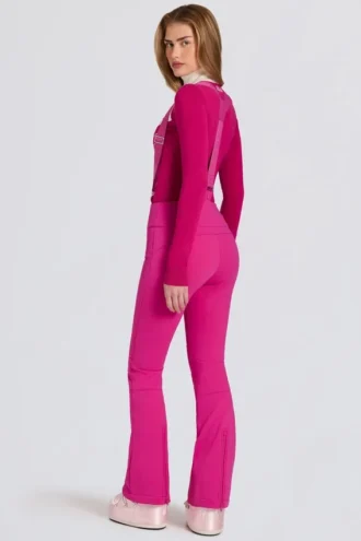 Waterproof High-Rise Salopettes with Suspenders in Magenta Pink Waterproof High-Rise Salopettes with Suspenders in Magenta Pink