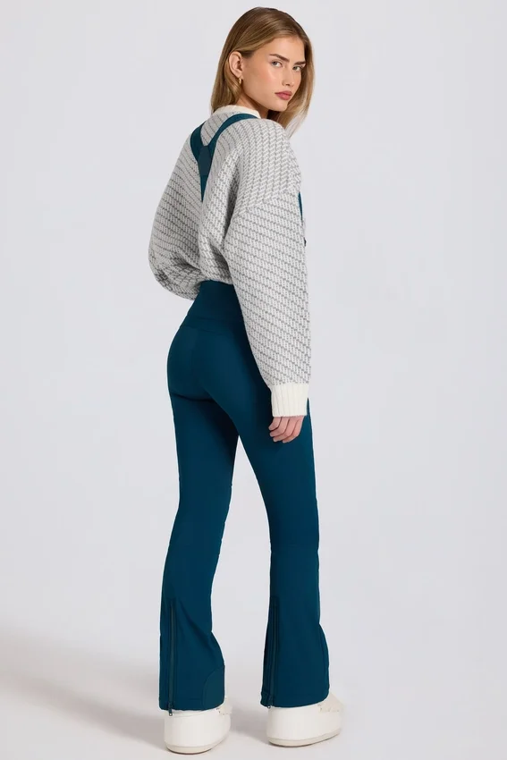 Waterproof High-Rise Salopettes with Suspenders in Teal Waterproof High-Rise Salopettes with Suspenders in Teal