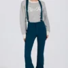 Waterproof High-Rise Salopettes with Suspenders in Teal Waterproof High-Rise Salopettes with Suspenders in Teal