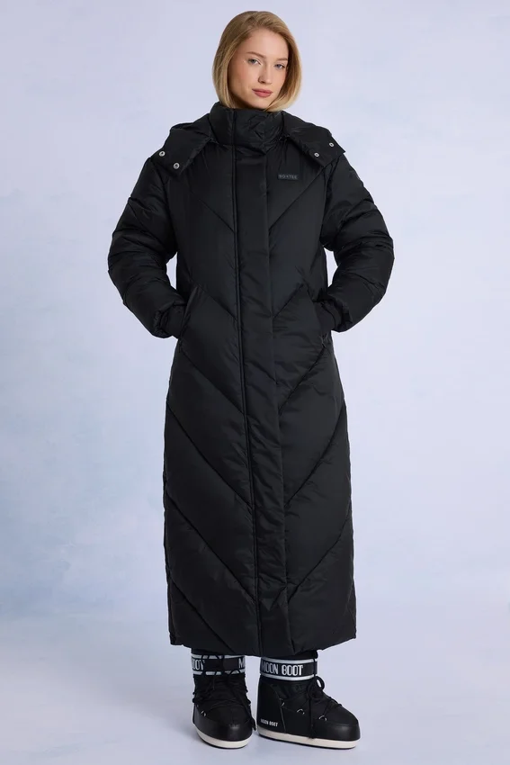 Waterproof Hooded Long Parka Coat in Black Waterproof Hooded Long Parka Coat in Black