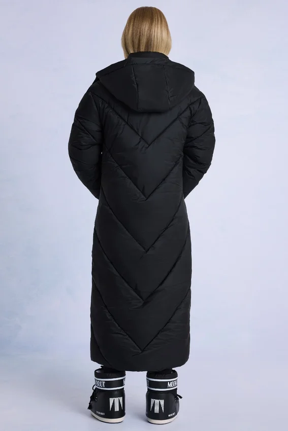 Waterproof Hooded Long Parka Coat in Black Waterproof Hooded Long Parka Coat in Black