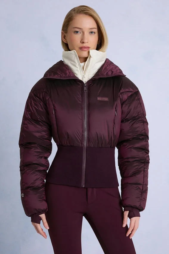 Waterproof Layered Ski Jacket in Burgundy Waterproof Layered Ski Jacket in Burgundy