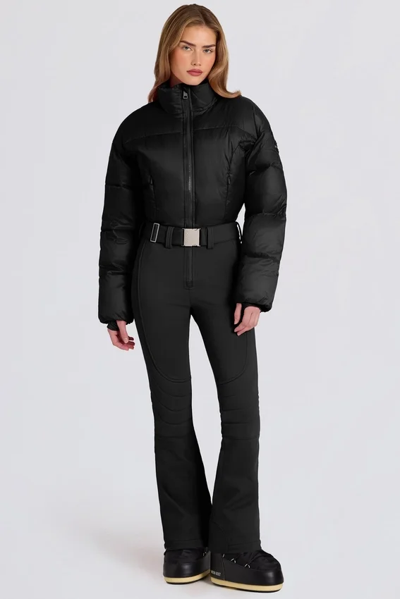 Waterproof Padded Belted Ski Suit in Black Waterproof Padded Belted Ski Suit in Black