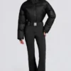 Waterproof Padded Belted Ski Suit in Black Waterproof Padded Belted Ski Suit in Black