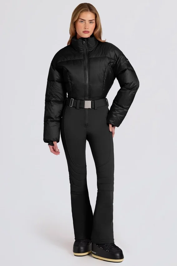 Waterproof Padded Belted Ski Suit in Black Waterproof Padded Belted Ski Suit in Black