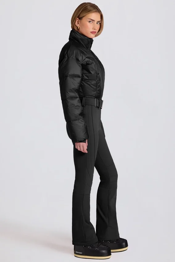 Waterproof Padded Belted Ski Suit in Black Waterproof Padded Belted Ski Suit in Black