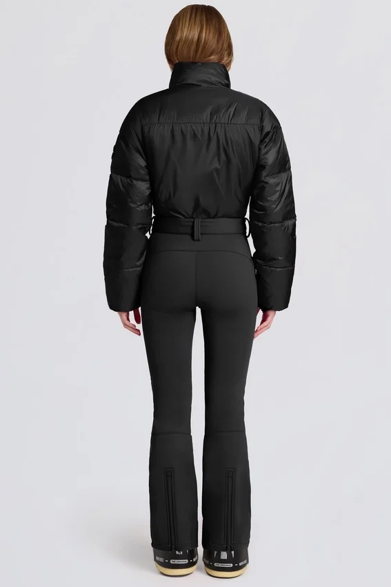 Waterproof Padded Belted Ski Suit in Black Waterproof Padded Belted Ski Suit in Black