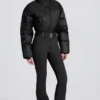 Waterproof Padded Belted Ski Suit in Black Waterproof Padded Belted Ski Suit in Black