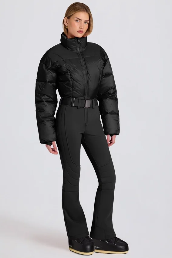 Waterproof Padded Belted Ski Suit in Black Waterproof Padded Belted Ski Suit in Black