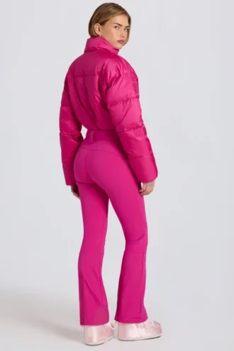 Waterproof Padded Belted Ski Suit in Magenta Pink Waterproof Padded Belted Ski Suit in Magenta Pink