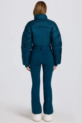 Waterproof Padded Belted Ski Suit in Teal Waterproof Padded Belted Ski Suit in Teal