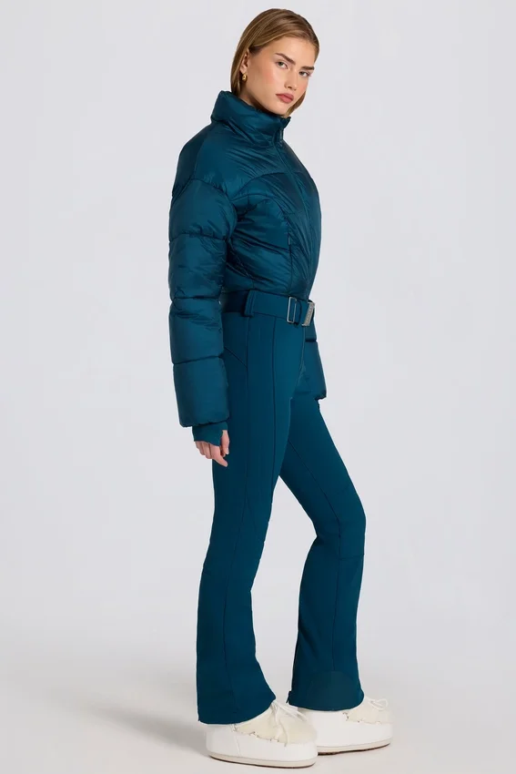 Waterproof Padded Belted Ski Suit in Teal Waterproof Padded Belted Ski Suit in Teal