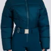 Waterproof Padded Belted Ski Suit in Teal Waterproof Padded Belted Ski Suit in Teal