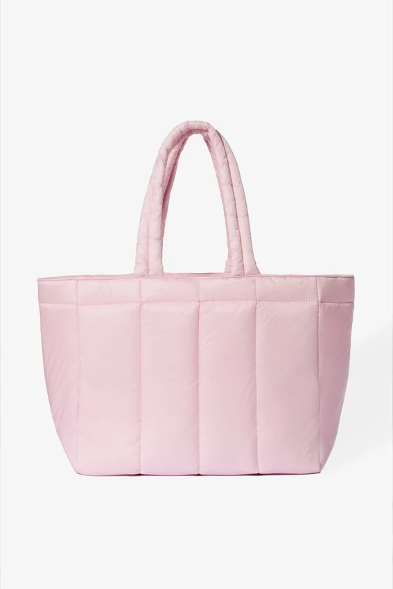 Waterproof Puffer Tote Bag in Powder Pink Waterproof Puffer Tote Bag in Powder Pink