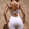 Wide Strap Unitard in Grey Wide Strap Unitard in Grey