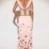 Winika Embellished Mid-Rise Hanky-Hem Midaxi Skirt in Pink Winika Embellished Mid-Rise Hanky-Hem Midaxi Skirt in Pink