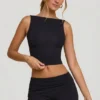 Wren High Neck Open Back Crop Top in Black Wren High Neck Open Back Crop Top in Black