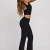 Wren High Neck Open Back Crop Top in Black Wren High Neck Open Back Crop Top in Black