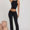 Wren High Neck Open Back Crop Top in Black Wren High Neck Open Back Crop Top in Black