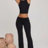 Wren High Neck Open Back Crop Top in Black Wren High Neck Open Back Crop Top in Black
