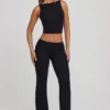 Wren High Neck Open Back Crop Top in Black Wren High Neck Open Back Crop Top in Black