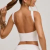 Wren High Neck Open Back Crop Top in White Wren High Neck Open Back Crop Top in White