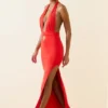Xenia Halterneck Cut-Out Maxi Dress in Scarlet Xenia Halterneck Cut-Out Maxi Dress in Scarlet