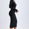 Yael Modal Plunge V-Neck Midaxi Dress in Black Yael Modal Plunge V-Neck Midaxi Dress in Black