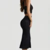 Yasira Ruffle-Trim Pointelle-Knit Midaxi Skirt in Black Yasira Ruffle-Trim Pointelle-Knit Midaxi Skirt in Black