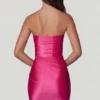 Yesenia Ruched Bandeau Mini Dress in Hot Pink Yesenia Ruched Bandeau Mini Dress in Hot Pink