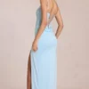 Zalia Lace Corset Maxi Dress in Powder Blue Zalia Lace Corset Maxi Dress in Powder Blue