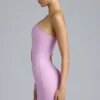 Zanab Metallic Cut-Out One-Shoulder Mini Dress in Violet Pink Zanab Metallic Cut-Out One-Shoulder Mini Dress in Violet Pink