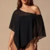 Zarayah Sheer Poncho in Black Zarayah Sheer Poncho in Black