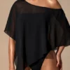 Zarayah Sheer Poncho in Black Zarayah Sheer Poncho in Black