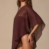Zarayah Sheer Poncho in Espresso Brown Zarayah Sheer Poncho in Espresso Brown
