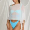 Zarayah Sheer Poncho in White Zarayah Sheer Poncho in White